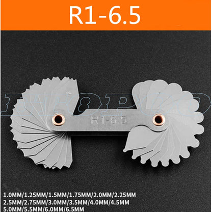 Radius Template R Gauge R1-6.5 7-14.5 15-25 26-80 Radius Gage Plate Fillet Gaug External Internal Concave Convex Measuring To
