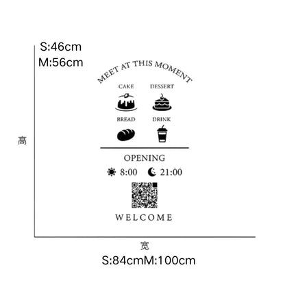 Store Business Hours // Dim Sum Shop // Commercial Decal Stickers // Opening Hours Stickers // Store Decoration Stickers