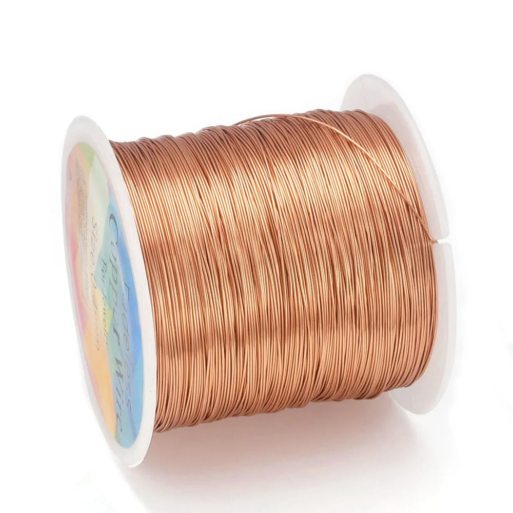 28 26 24Gauge Beading Floral Colored Jewelry Making Copper Craft Wire Soft DIY Metal Craft Art Wire 62-100Meters - Red Copper