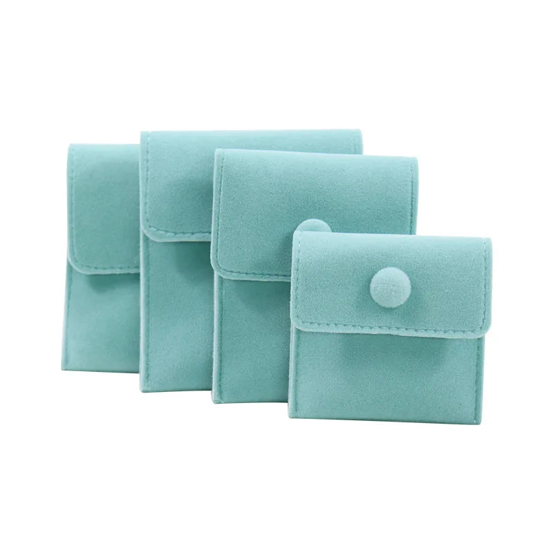 1pcs Jewellery Pouch Packaging Bag Soft Velvet Gift Bracelet Necklace Earrings Rings Storeage Custom Logo - TFBlue / L 8.5 x 