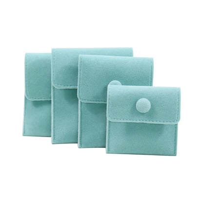 1pcs Jewellery Pouch Packaging Bag Soft Velvet Gift Bracelet Necklace Earrings Rings Storeage Custom Logo - TFBlue / L 8.5 x 