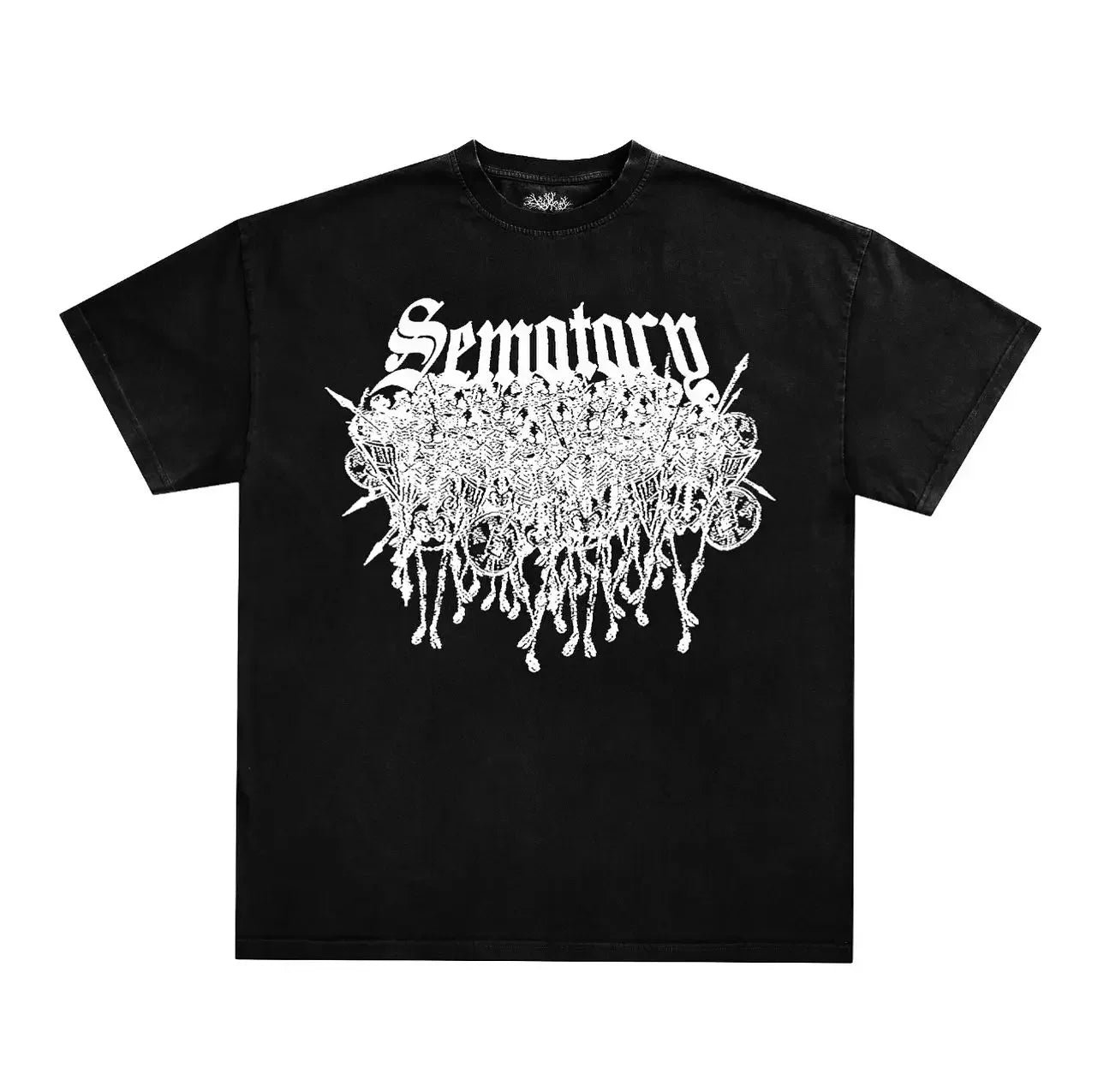 American Goth Haunted Mound Graphic T-shirt Printed Men Women Y2K Grunge Summer Short-sleeved Oversized T-shirt Streetwear To