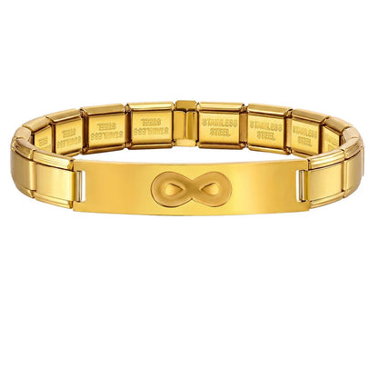 For Women Men Italian Charm Link 9mm Width Silver Gold Color Stainless Steel Bracelets on Hand DIY Making Jewelry - 6