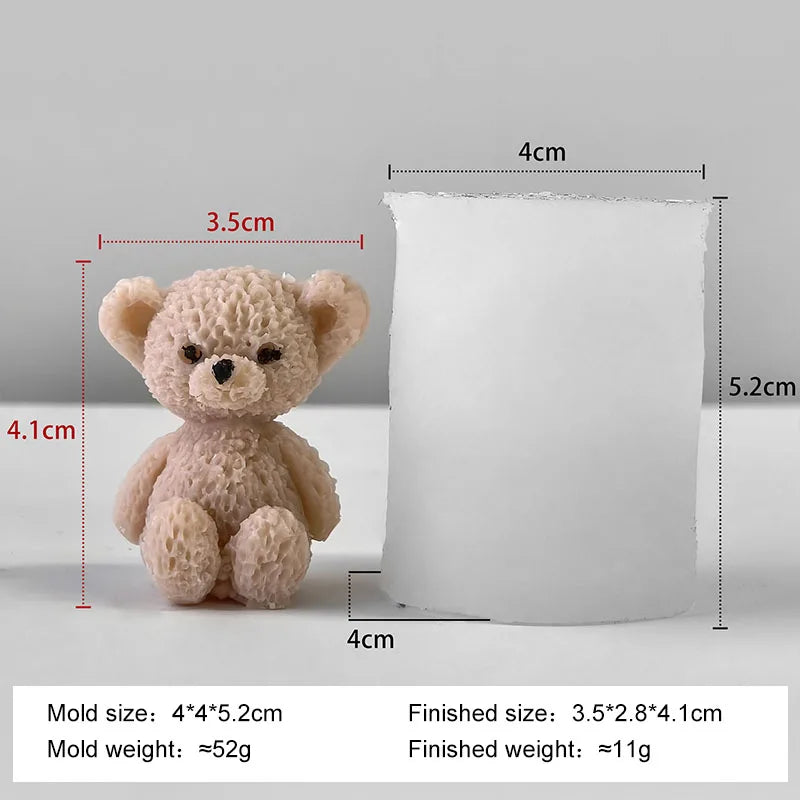 DIY Mini Bears Silicone Mold Aroma Candle Resin Ornament Mould Handmade Candy Chocolate Making Baking Molds - J-1305-1