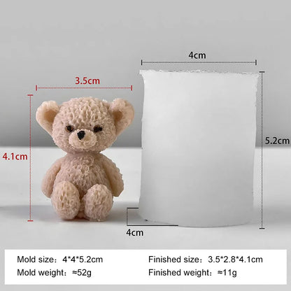 DIY Mini Bears Silicone Mold Aroma Candle Resin Ornament Mould Handmade Candy Chocolate Making Baking Molds - J-1305-1