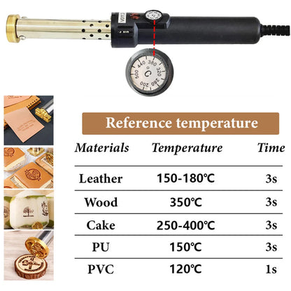 Custom Electric Branding Iron Temperature-Controlle Stamping Heater Wood Handcraft Leather Cake Food Adjustable Temperature I
