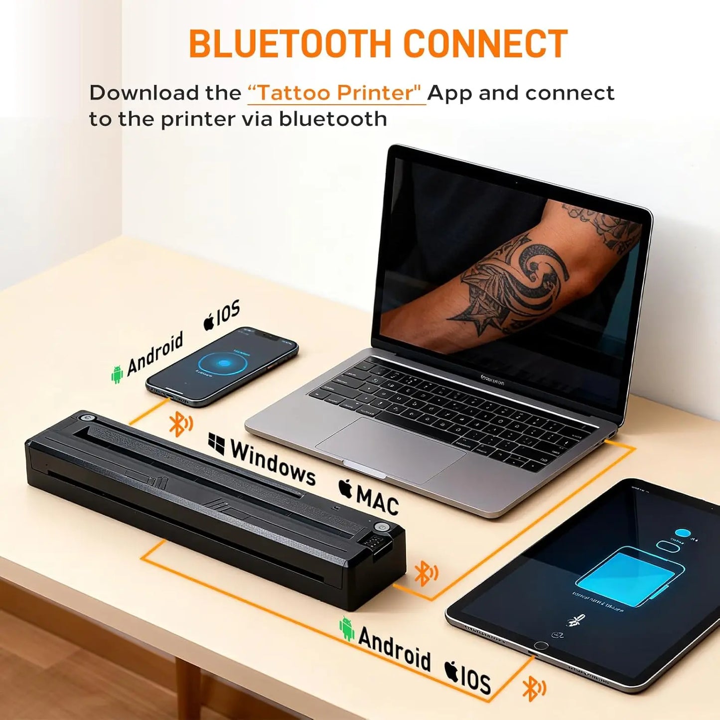 Tattoo Stencil Printer Wireless Tattoo Transfer Machine Thermal Stencil Transfer Machine PDF Photo Drawing Printing Copier