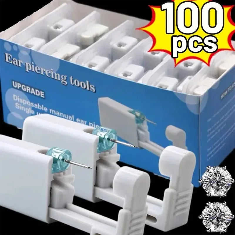 Safety Ear Piercing Gun Kit Women Men Disposable White Plastic Sterile Ear Piercing Device Fashion Simple Jewelry Piercing To