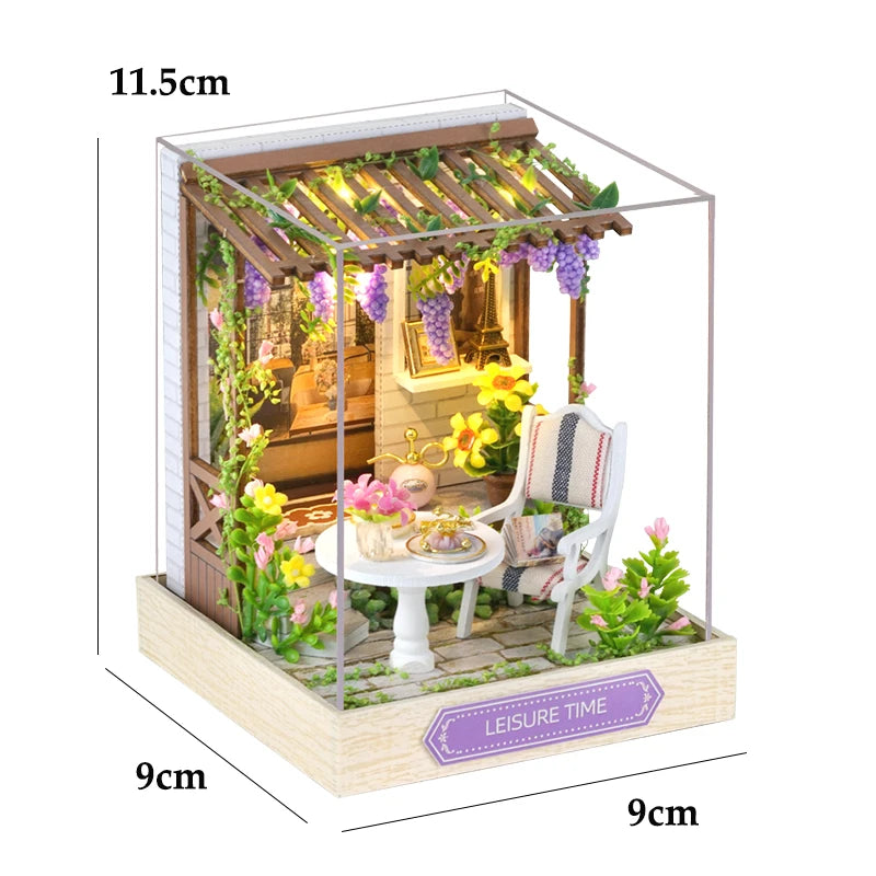 Mini Doll House DIY Small House Kit Handmade 3D Puzzle Assembly Model Building Room Bedroom Decoration Wooden Craft BirthdayG