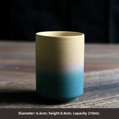 1pc Japanese Style Handmade Stoneware Tea Cup Kung Fu Tea Set Tea Cup Small Single Cup Ancient Style Quiet Road Cup Bowl Teac