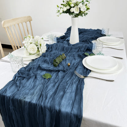 Semi-Sheer Gauze Table Runner Sage Cheesecloth Table Setting Dining Vintage Wedding Party Christmas Banquets Arches Cake Deco