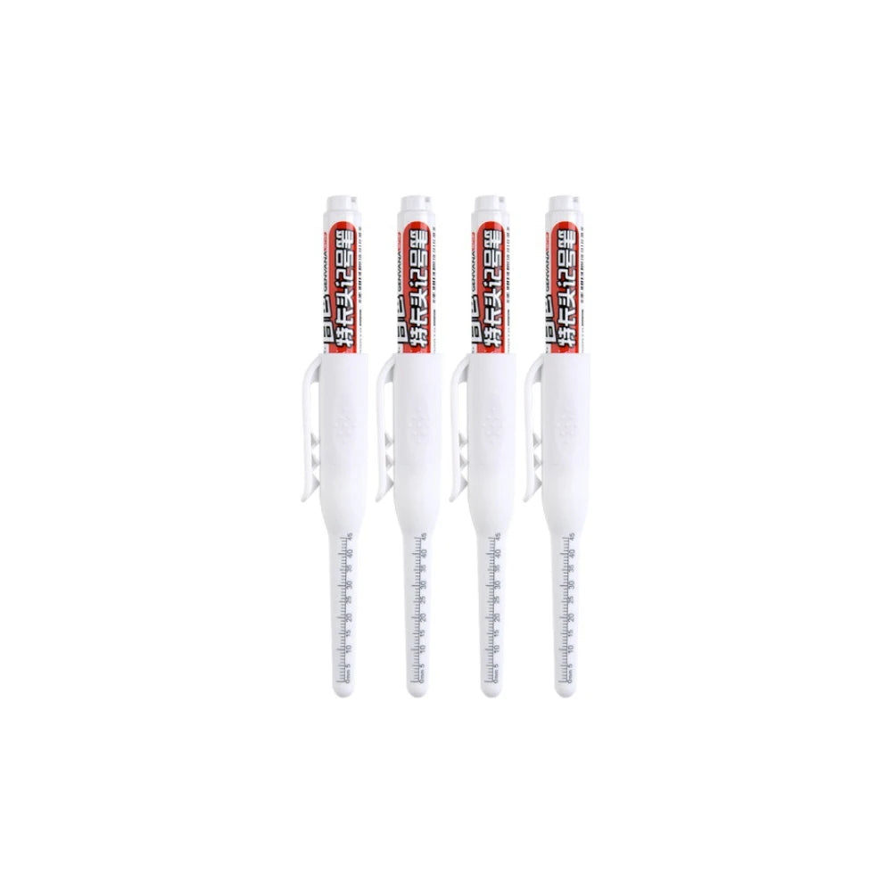 4-40Pcs White/Black/Blue/Red 45mm Deep Hole Marker Pens Long Nib Head Carpenter Pen Waterproof for Measuring Woodworking Offi