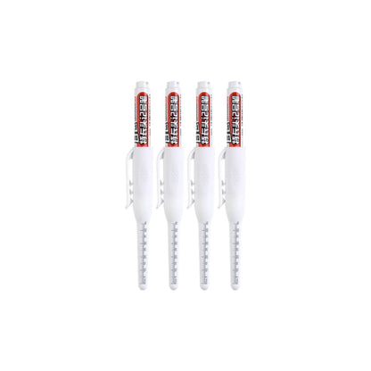 4-40Pcs White/Black/Blue/Red 45mm Deep Hole Marker Pens Long Nib Head Carpenter Pen Waterproof for Measuring Woodworking Offi