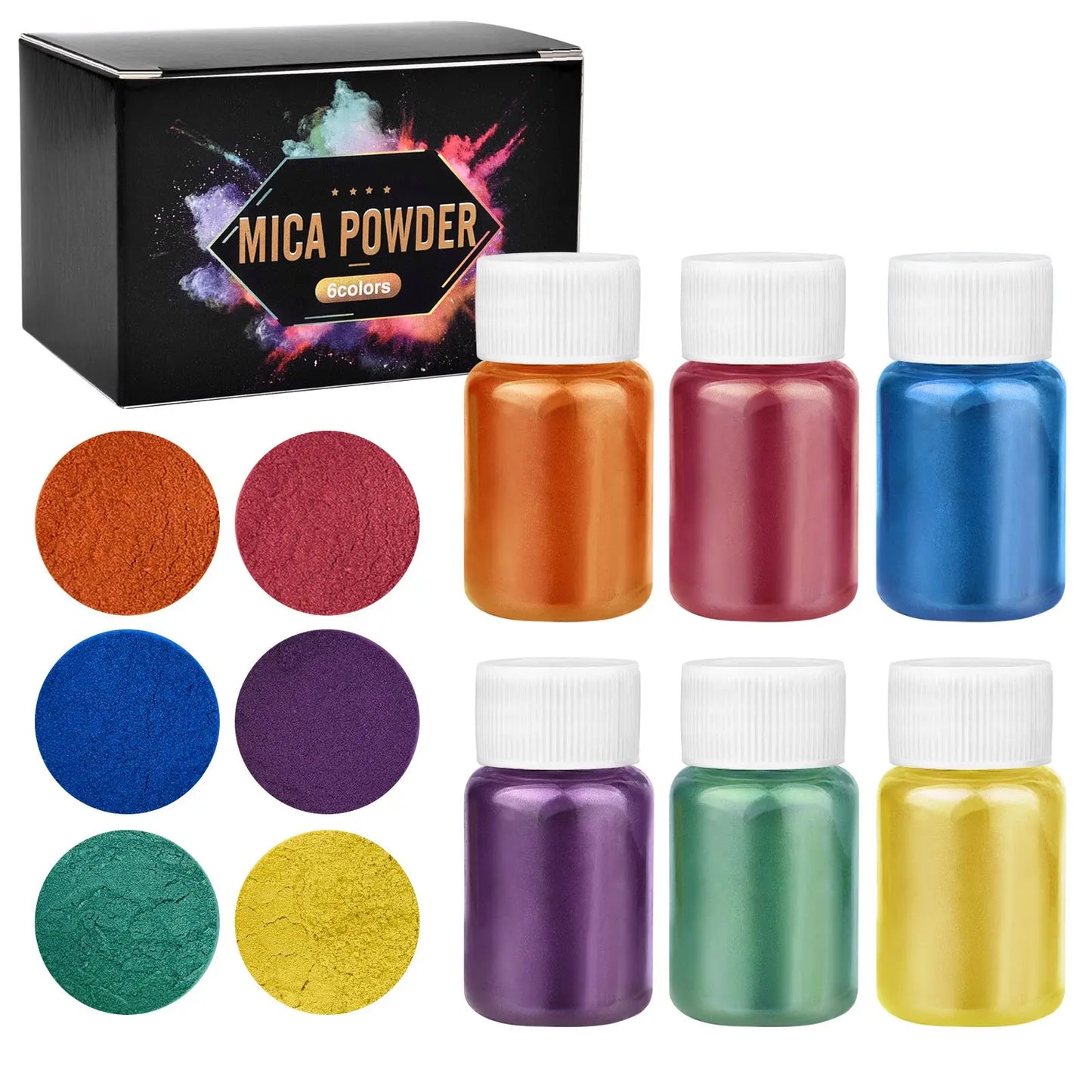 6 Colors/Set Pearl Powder Pigment DIY Epoxy Resin Mold Colorant Dye Mineral Powder Epoxy Resin Dye Pearl Pigment Glitter Craf
