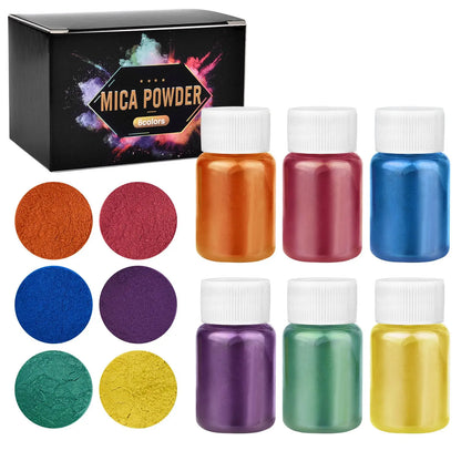 6 Colors/Set Pearl Powder Pigment DIY Epoxy Resin Mold Colorant Dye Mineral Powder Epoxy Resin Dye Pearl Pigment Glitter Craf