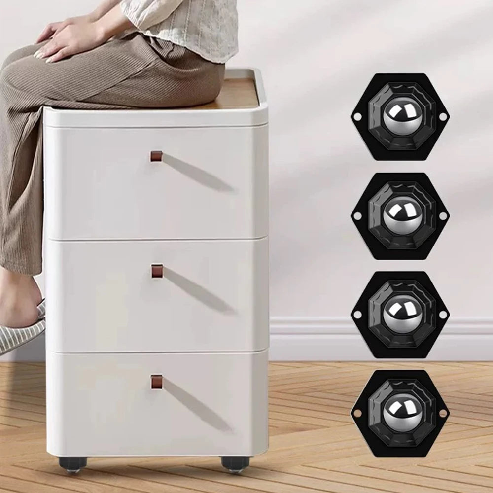 Self Adhesive Universal Caster Wheels Mini Pulley Rotating Wheel for Furniture Storage Box Trash Cabinet Appliance Slider Rol