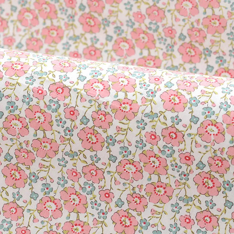 Floral Fabric Flower Cotton Printed Poplin Quilting Clothes Patchwork Muslin Sewing Accessories