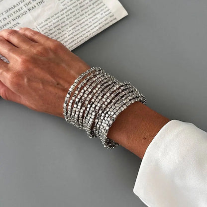Vintage Multi Layer Wide Bracelet for Women Punk CCB Acrylic Bead Chain Bangle Bracelet 2026 Fashion Jewelry Accessories - Si