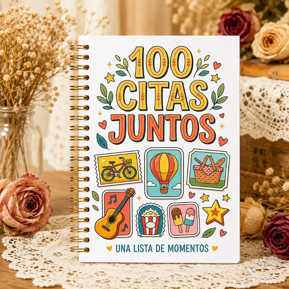 100 Dates Together Challenge Journal, Fun Date Night Ideas, Couples Bucket List and Relationship Memory Tracker