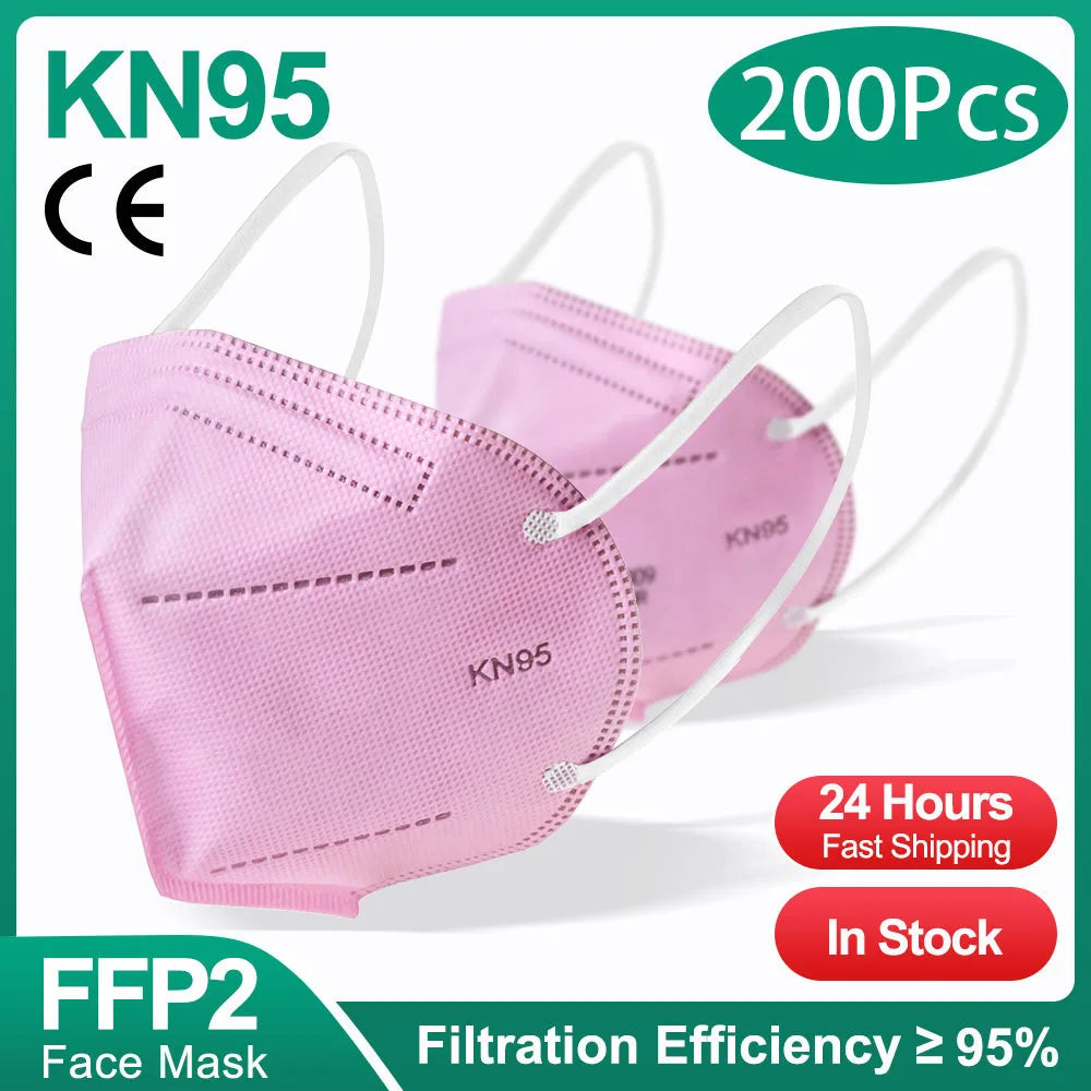 10-200Pcs FFP2 Masks kn95 Mascarillas KN95 Face Mask Filter 5Layers mascarillas quirurgicas homologadas Reusable Black FFP2 M