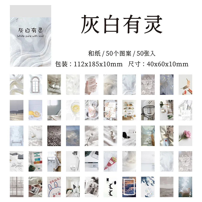 50 Sheets Season of Dreams Series Decorative Sticker INS Scenery Handbook Scrapbooking Material Label Diary Journal Planner -