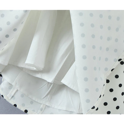 YENKYE French Style Retro Polka Dot Deep V Halter Dress Women Sexy Backless A-line Slim Sweet Elegant Mini Dresses Summer Rob