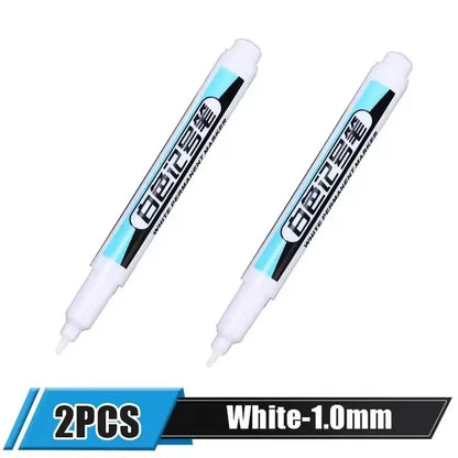 0.7/1.0/2.5MM White Permanent Marker Pens Markers Paint Pen For Wood Plastic Leather Glass Stone Metal Art Painting Supplies