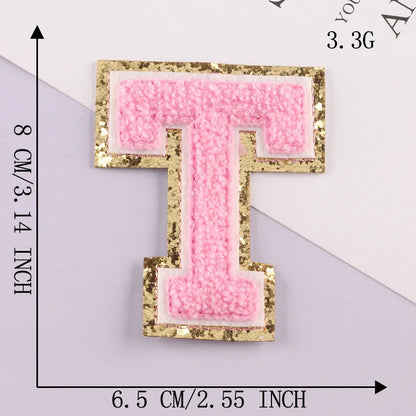 8CM Patch Letters for Clothes Alphabet Sticky Letter Clothing Bags Jacket Iron on Letter Emblems Chenille Patches for DIY MC0