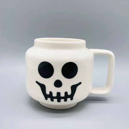 Cartoon Ceramic Mug Cup 250ML with Cute Impish Expression Figure Head Pattern Coffee Milk Tea Drinkware for Couple Friend Fam