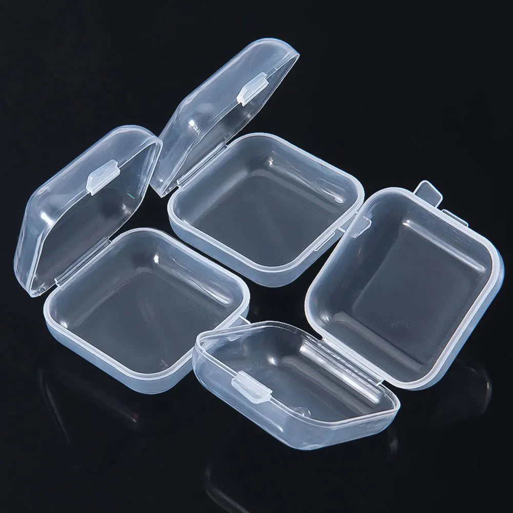 5/20PCS Mini Plastic Storage Box Transparent Jewelry Storage Box Container Portable Earring Ring Earplugs Packaging Storage C