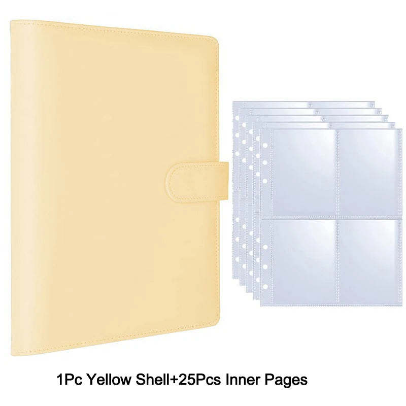25pcs Page(4 Grids) Photo Card A5-Binder Kpop Photo Albums Idol Cards Loose-leaf Collect Book Binder Binder Photocard Holder 