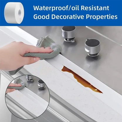 1/2/3.2M Self-adhesive Sealing Tape PVC Oil-Proof Kitchen Sink Edge Caulk Tape Waterproof Bathroom Toilet Corner Wall Sticker