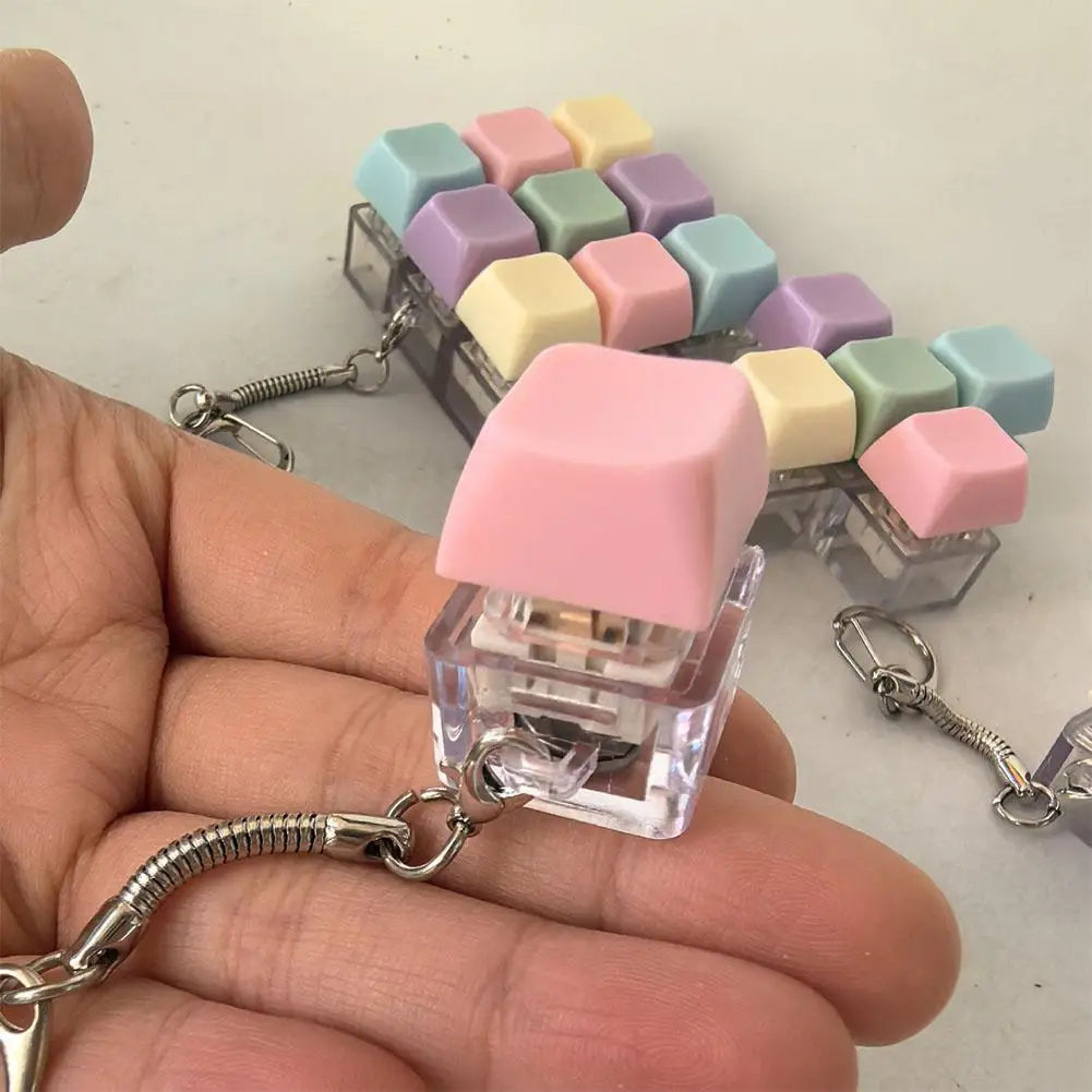 1/4/5/9 Button Keyboard Fidget Clicker Mechanical Keyboard Fidget Keychain For Gifts To Pass The Boring Time (Without LED Lig
