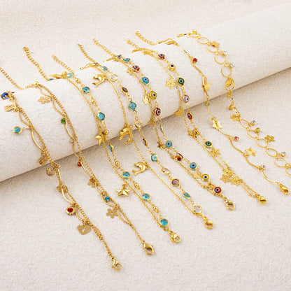Female Heart Anklets Bracelet Sandals Foot Jewelry Leg New Anklets on Foot Bracelets for Women Leg Chain Jewelry Accessories