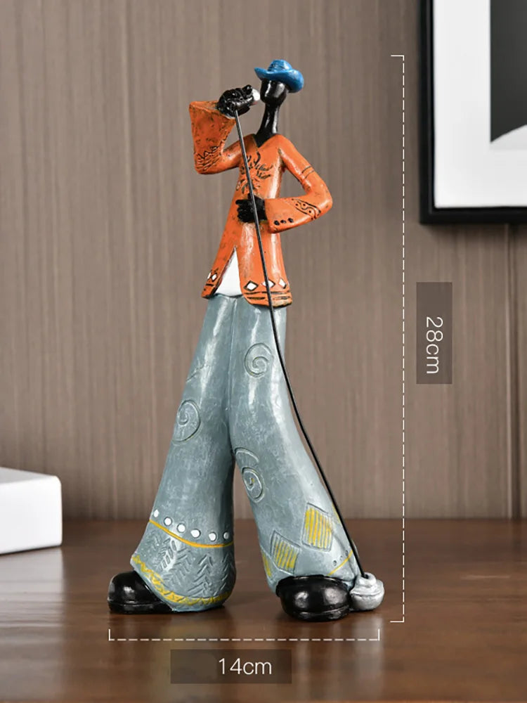 Creative American Band Decoration Musical Instrument Model Living Room Porch Study Nordic Arts And Crafts Statue Sculpture Ho