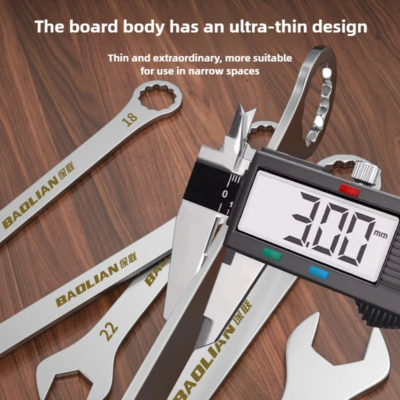 3mm Ultra-thin Wrench Large Open-end Wrench Plum Dual-purpose Wrench 4-27MM Cross-border Thin Section Dual-purpose