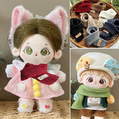DIY Doll Clothes Casual Wear Scarf 20cm Cotton Doll Knitted Scarf Doll Multi-colors Little Bear Scarves Dolls Accessories