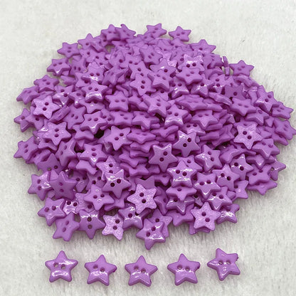 New 12mm---20mm Colours Five- Pointed Star with Two Eye Buttons Resin Sewing Buttons Diy Scrapbooking Multicolour