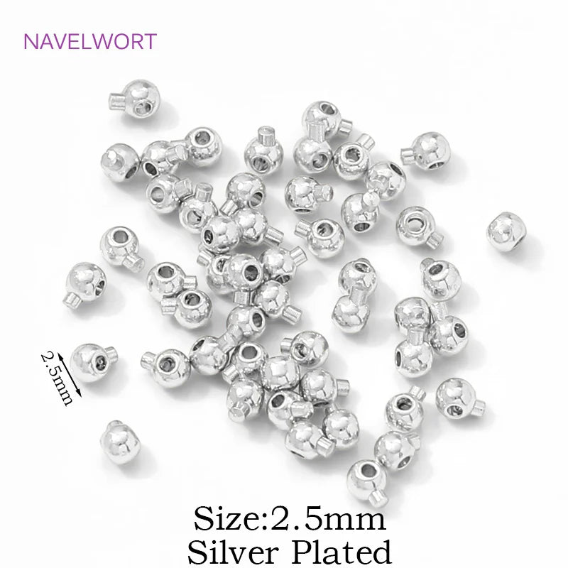 18K Gold Plated Round Crimp End Bead,Brass Crimp Beads For Jewelry Making Supplies,Lamps For Jewelry,DIY Bracelets Accessorie