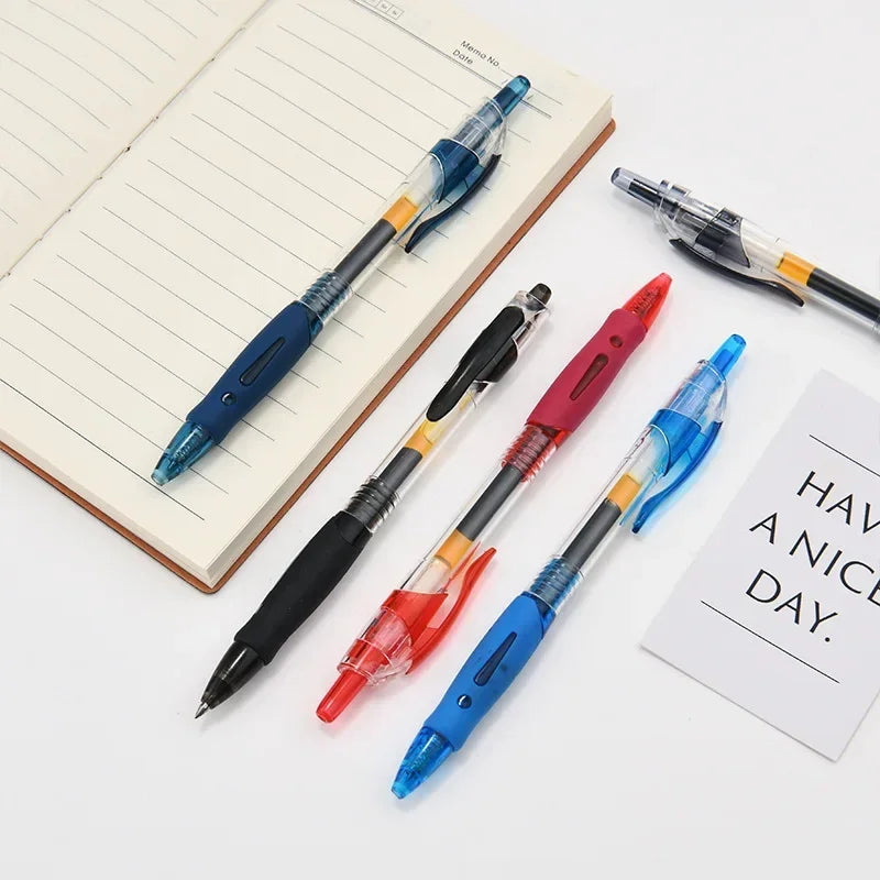 13/30pcs Retractable Gel Pens Set Black/Red/Blue Ink Ballpoint for Writing Refills Office Accessories School Supplies Station