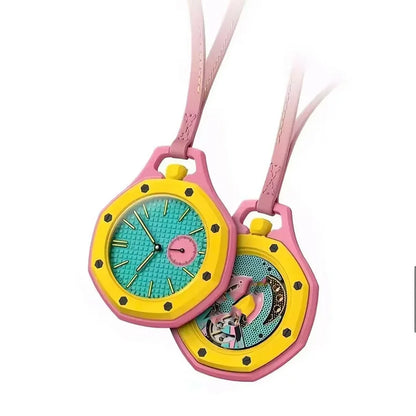 2026 New Hot Pocket Watch Octagonal Pop Style Neck Quartz Movement Candy Color Quartz Watch Color Niche Personality Removable
