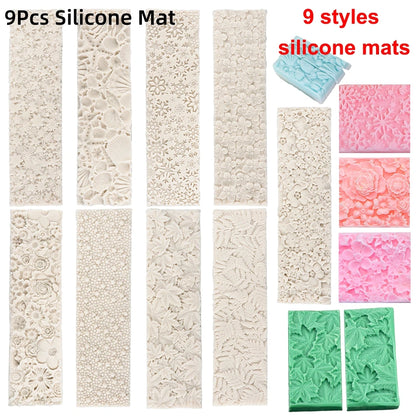 Silicone Wooden Box Soap Mold Making Kit DIY Artistic Soap Making Mold with Flexible Rectangle Floral Flower Embossing Mat