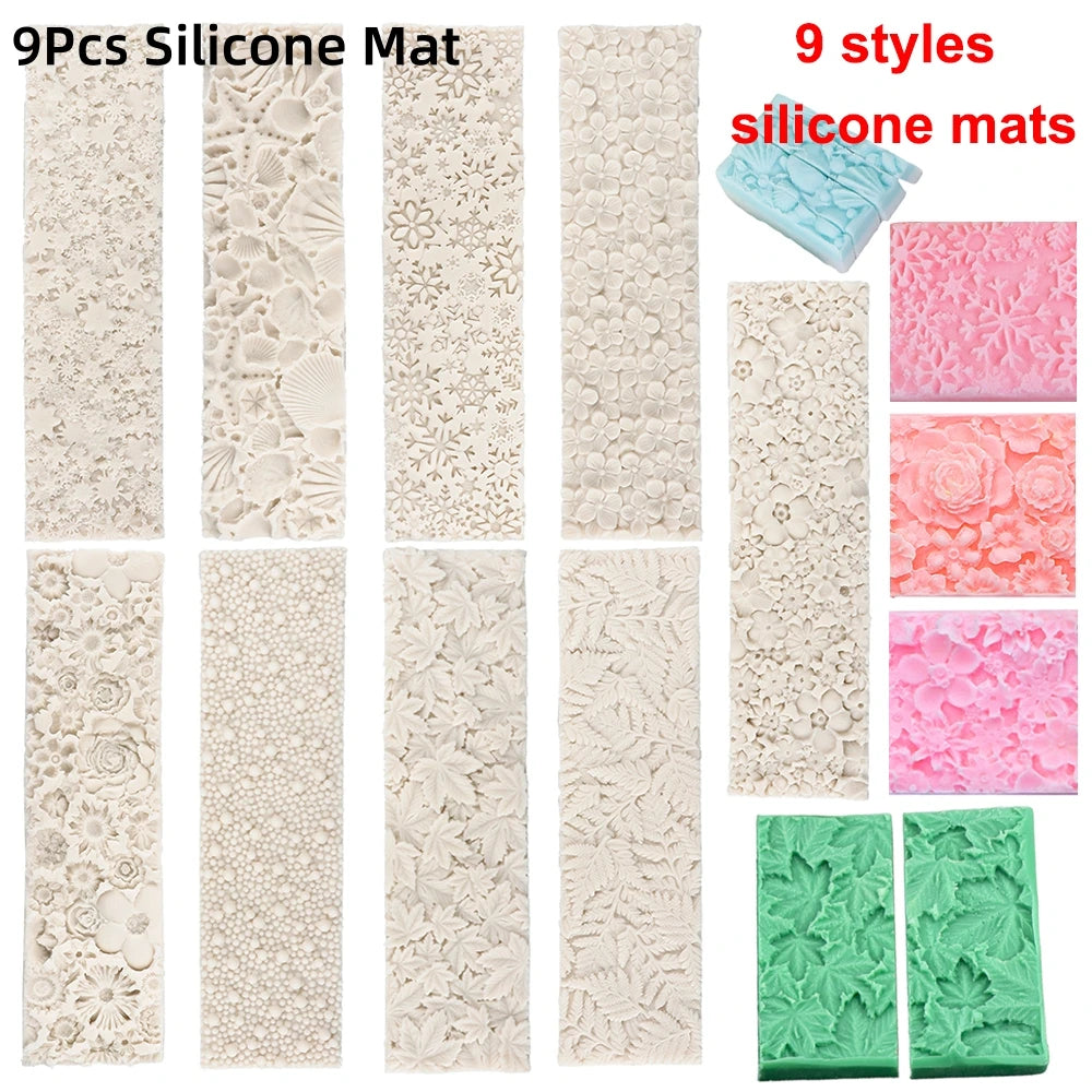 Silicone Wooden Box Soap Mold Making Kit DIY Artistic Soap Making Mold with Flexible Rectangle Floral Flower Embossing Mat - 