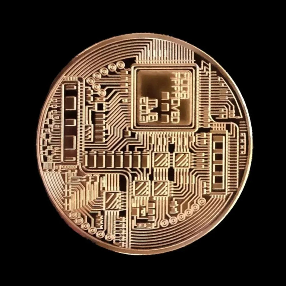Gold Plated Bitcoin Coin Collectible Art Collection Gift Physical Commemorative Casascius Crypto Coin Metal Antique Imitation