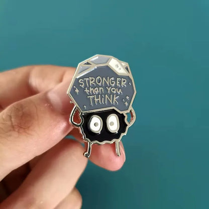 Stronger Than You Think Enamel Pin Ghibli My Neighbor Totoro Dust Elf Metal Brooch Backpack Decoration Supplies Lapel Badges 