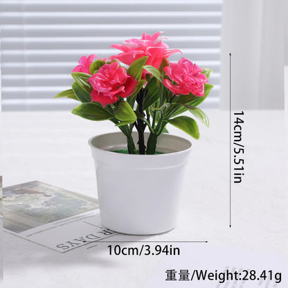 Artificial Plants Bonsai Simulated Tree Potted Fake Flowers Table Porch Potted Ornaments Home Wedding Decor Housewarming Gift