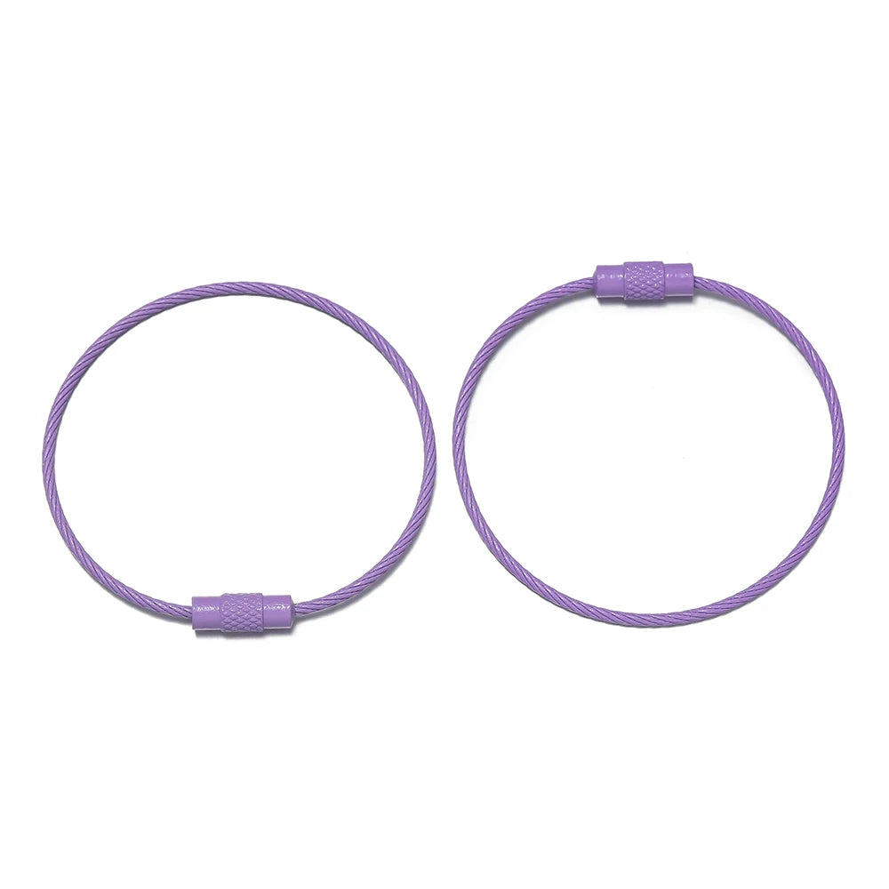 10pcs/lot 50mm Iron Key Ring Colorful Keychain Rings Screw Lock for Jewelry Making Keychain DIY Findings - Purple