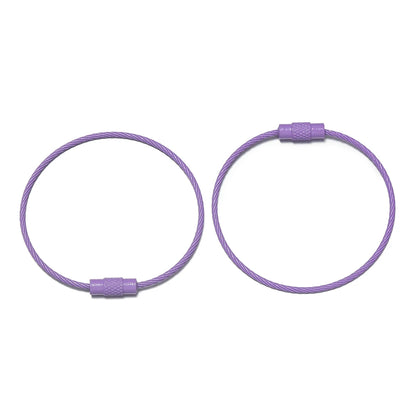 10pcs/lot 50mm Iron Key Ring Colorful Keychain Rings Screw Lock for Jewelry Making Keychain DIY Findings - Purple