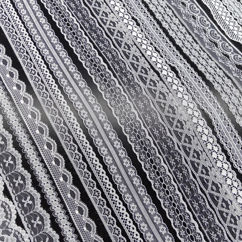 10 Yards 38 Kinds of White Lace Ribbon African Lace Fabric DIY Webbing Decoration Gifts Packing Sewing Clothes Material Craft
