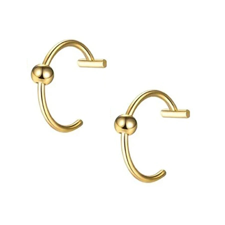 2PCS Trendy 10mm Stainless Steel Punk Clip on Fake Piercing Nose Wrap Lip Rings Unisex Nose Ring Women Men Tusk Body Jewelry 